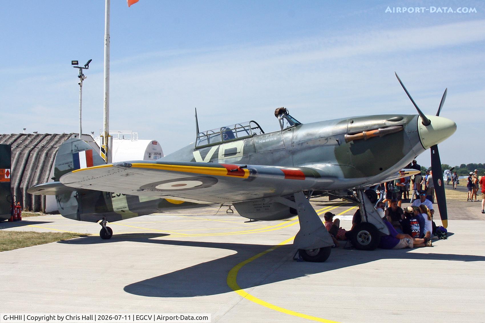 Aircraft G-HHII, 1940 Hawker (CCF) Hurricane Mk2B, c/n CCF/R20023, Sleapkosh 26, day 2, 11/07/26, at EGCV, photo by Chris Hall