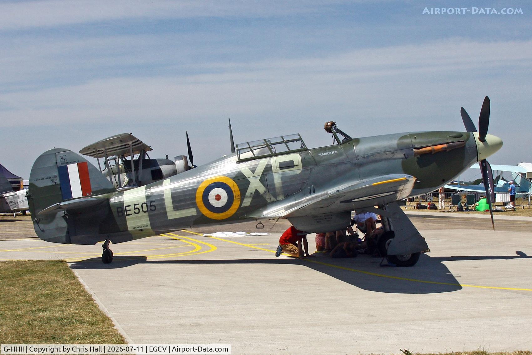 Aircraft G-HHII, 1940 Hawker (CCF) Hurricane Mk2B, c/n CCF/R20023, Sleapkosh 26, day 2, 11/07/26, at EGCV, photo by Chris Hall