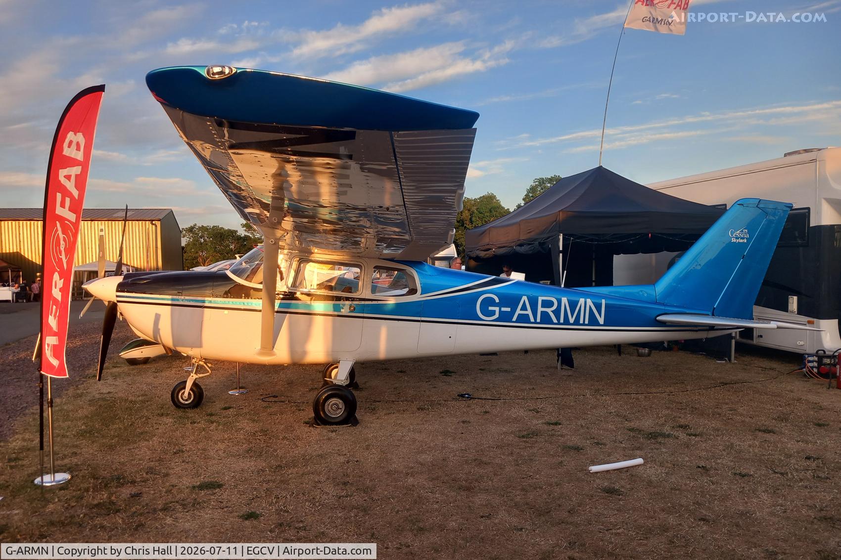 Aircraft G-ARMN, 1961 Cessna 175B Skylark, c/n 175-56994, Sleapkosh 26, day 2, 11/07/26, at EGCV, photo by Chris Hall