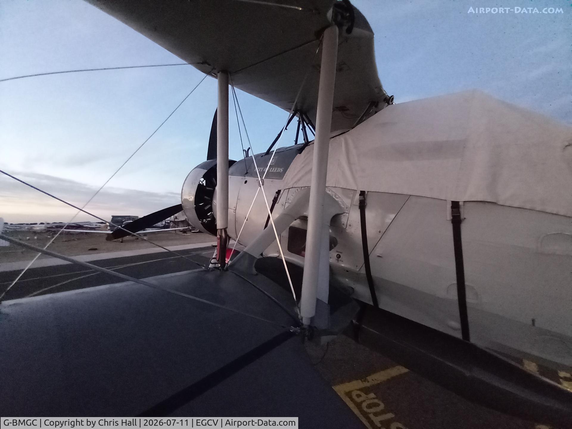 Aircraft G-BMGC, 1941 Fairey Swordfish 1, c/n B3593, Sleapkosh 26, day 2, 11/07/26, at EGCV, photo by Chris Hall
