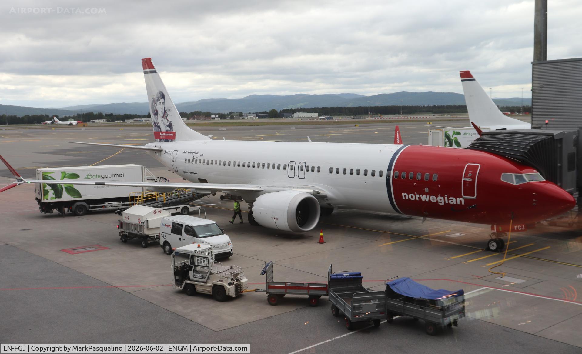 Aircraft LN-FGJ, 2022 Boeing 737-8 MAX, c/n 65903 l/n 8350, Boeing 737-8 MAX, at ENGM, photo by MarkPasqualino