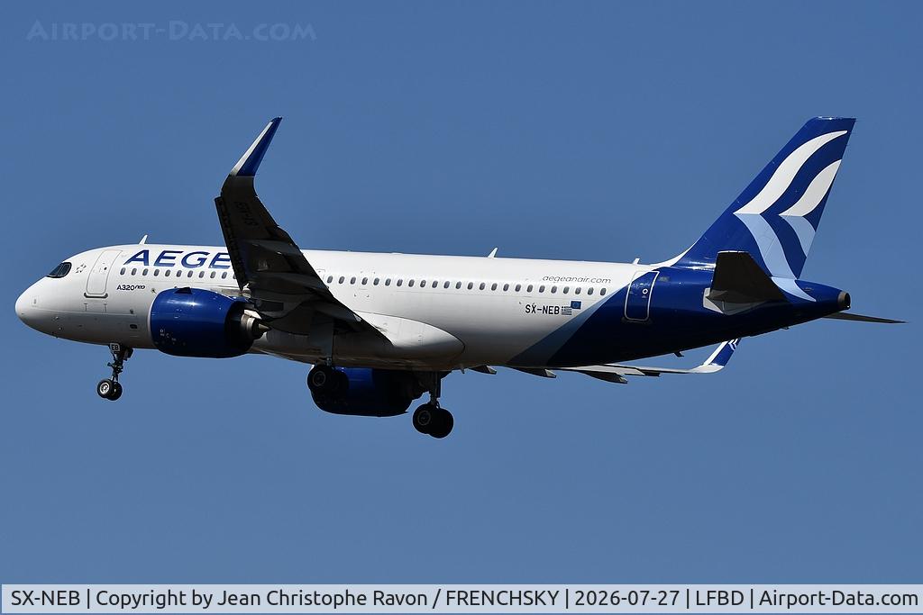 SX-NEB, 2020 Airbus A320-271N, c/n 9514, Athens (ATH)	Bordeaux (BOD)	A3696