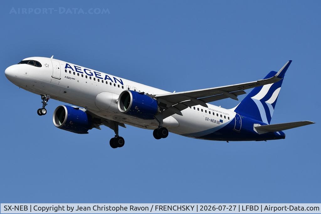 SX-NEB, 2020 Airbus A320-271N, c/n 9514, Athens (ATH)	Bordeaux (BOD)	A3696