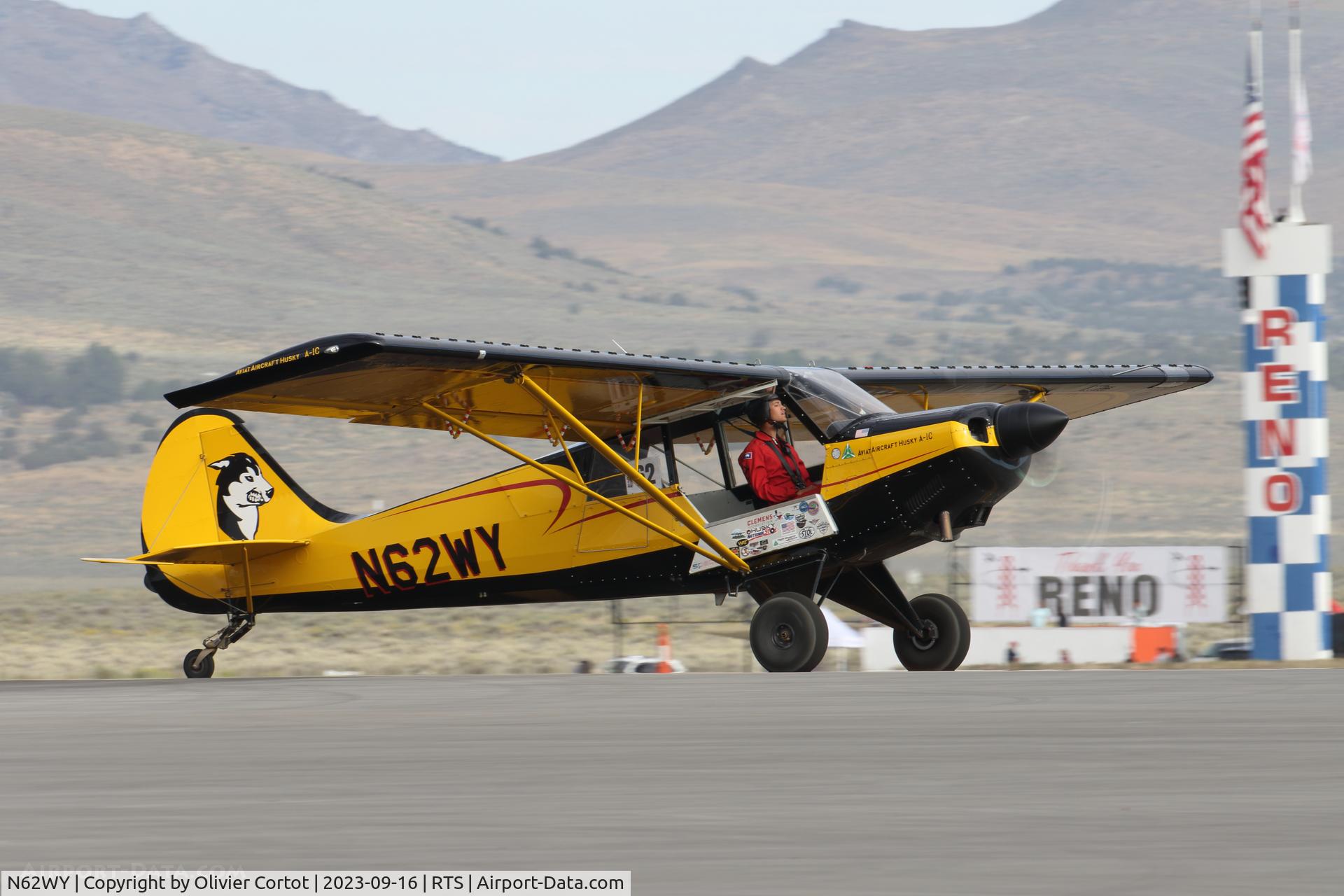 Aircraft N62WY, Aviat A-1C-180 Husky, c/n 3131, 2023 air races, at RTS, photo by Olivier Cortot
