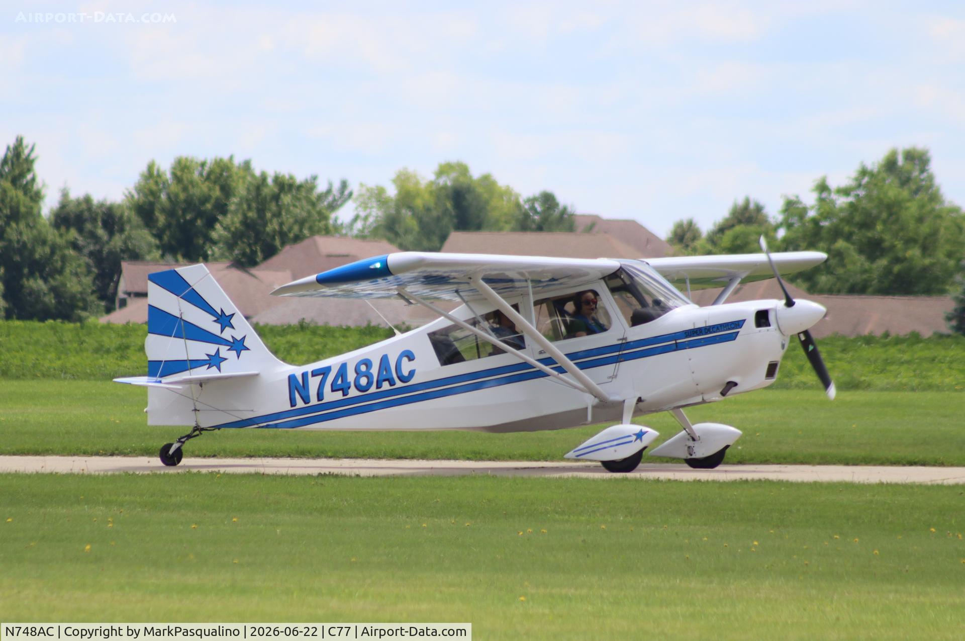 Aircraft N748AC, 1999 American Champion 8KCAB Super Decathlon, c/n 847-99, American Champion 8KCAB, at C77, photo by MarkPasqualino