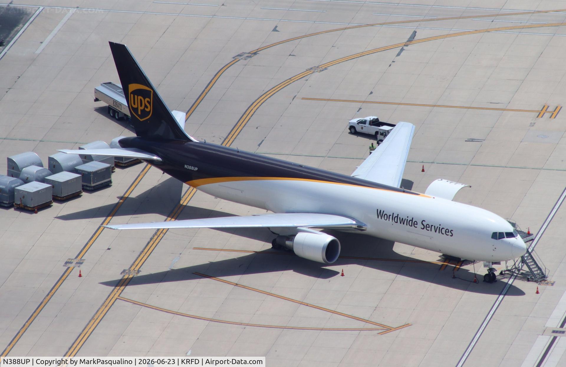 Aircraft N388UP, 2025 Boeing 767-300F, c/n 67977 l/n 1345, Boeing 767-300F, at KRFD, photo by MarkPasqualino