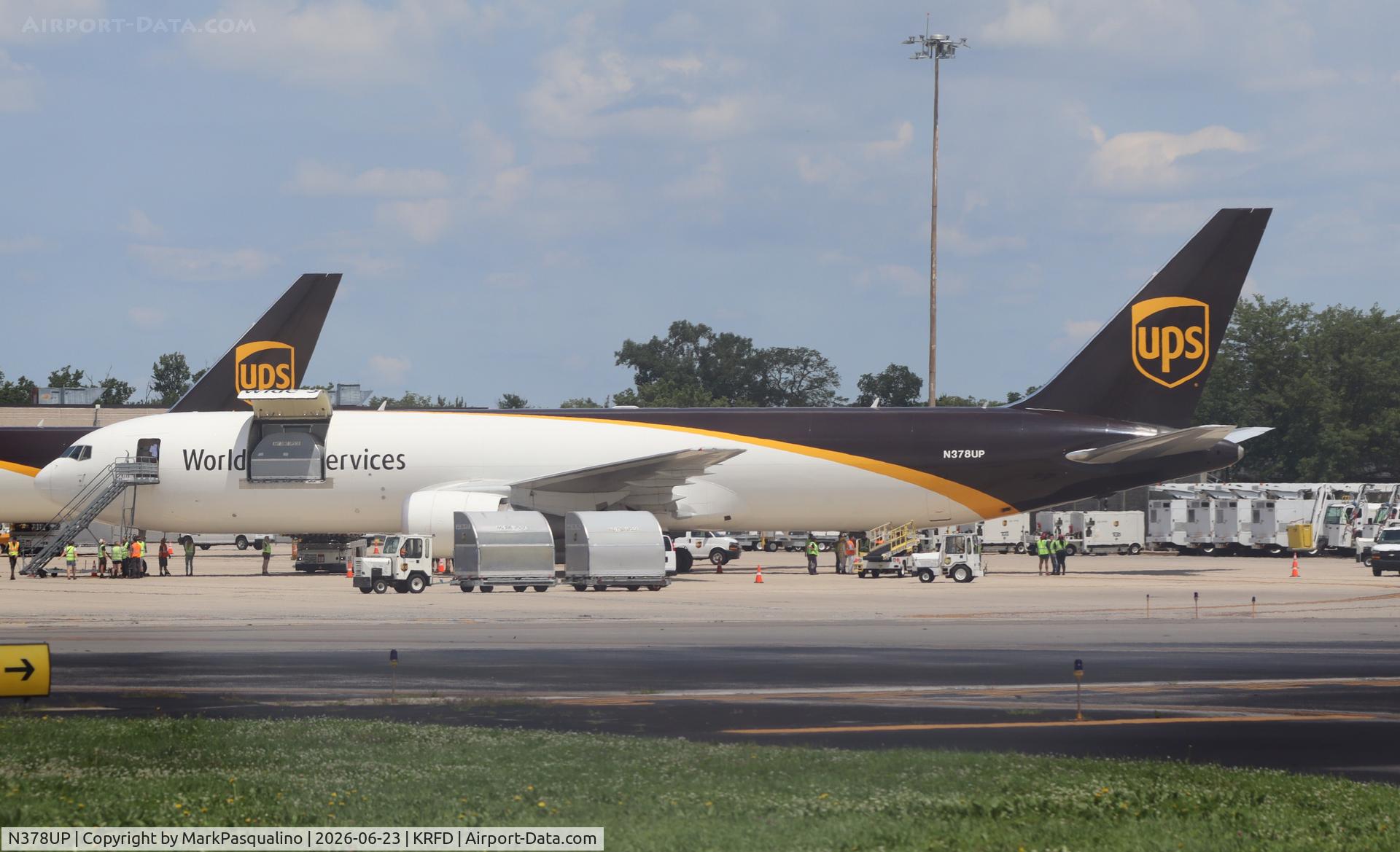 Aircraft N378UP, 2023 Boeing 767-300F, c/n 67920 l/n 1298, Boeing 767-300F, at KRFD, photo by MarkPasqualino