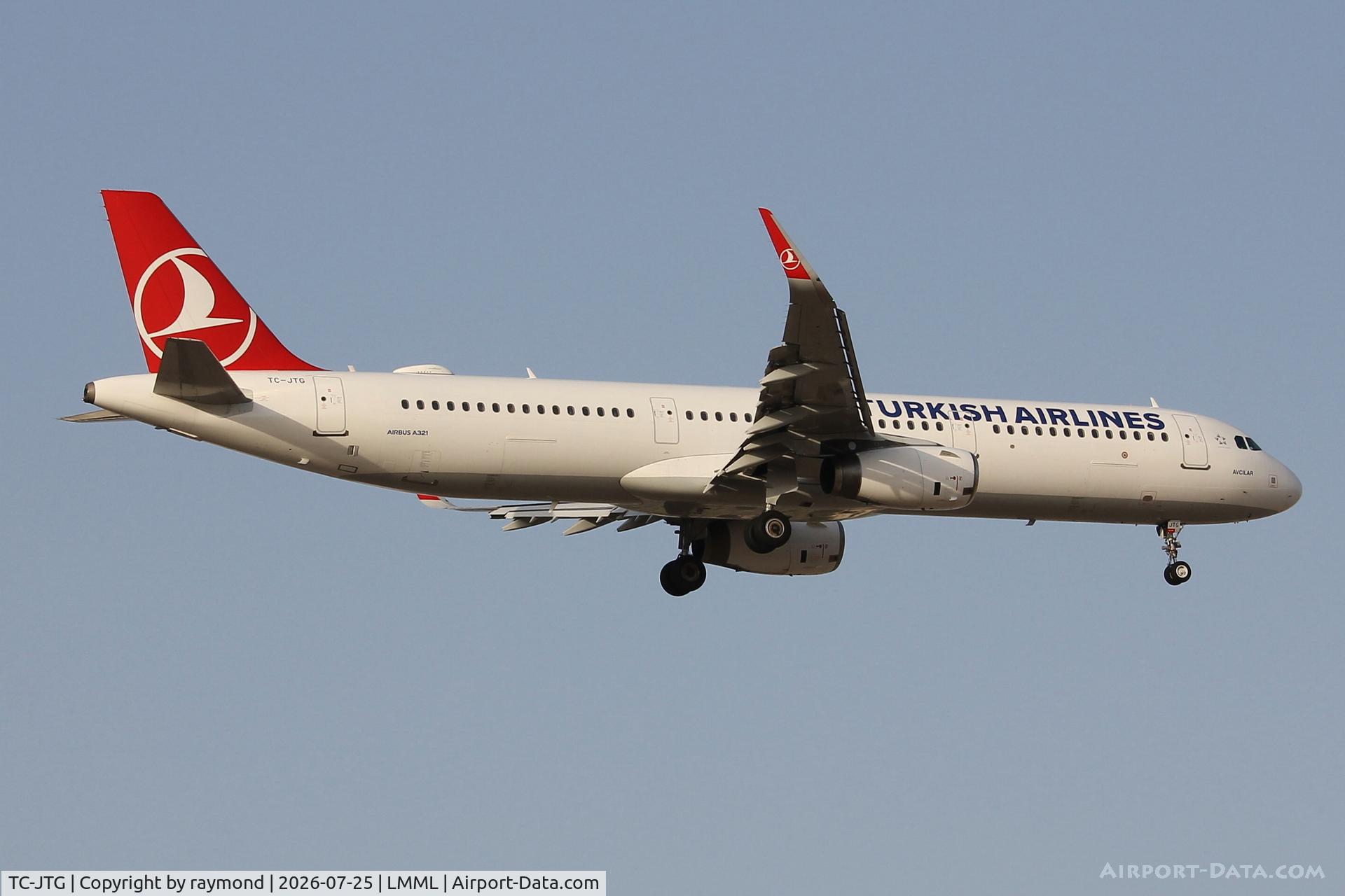 Aircraft TC-JTG, 2016 Airbus A321-231, c/n 6990, Airbus A321-231 reg TC-JTG of Turkish Airlines landing in Malta RW13., at LMML, photo by raymond