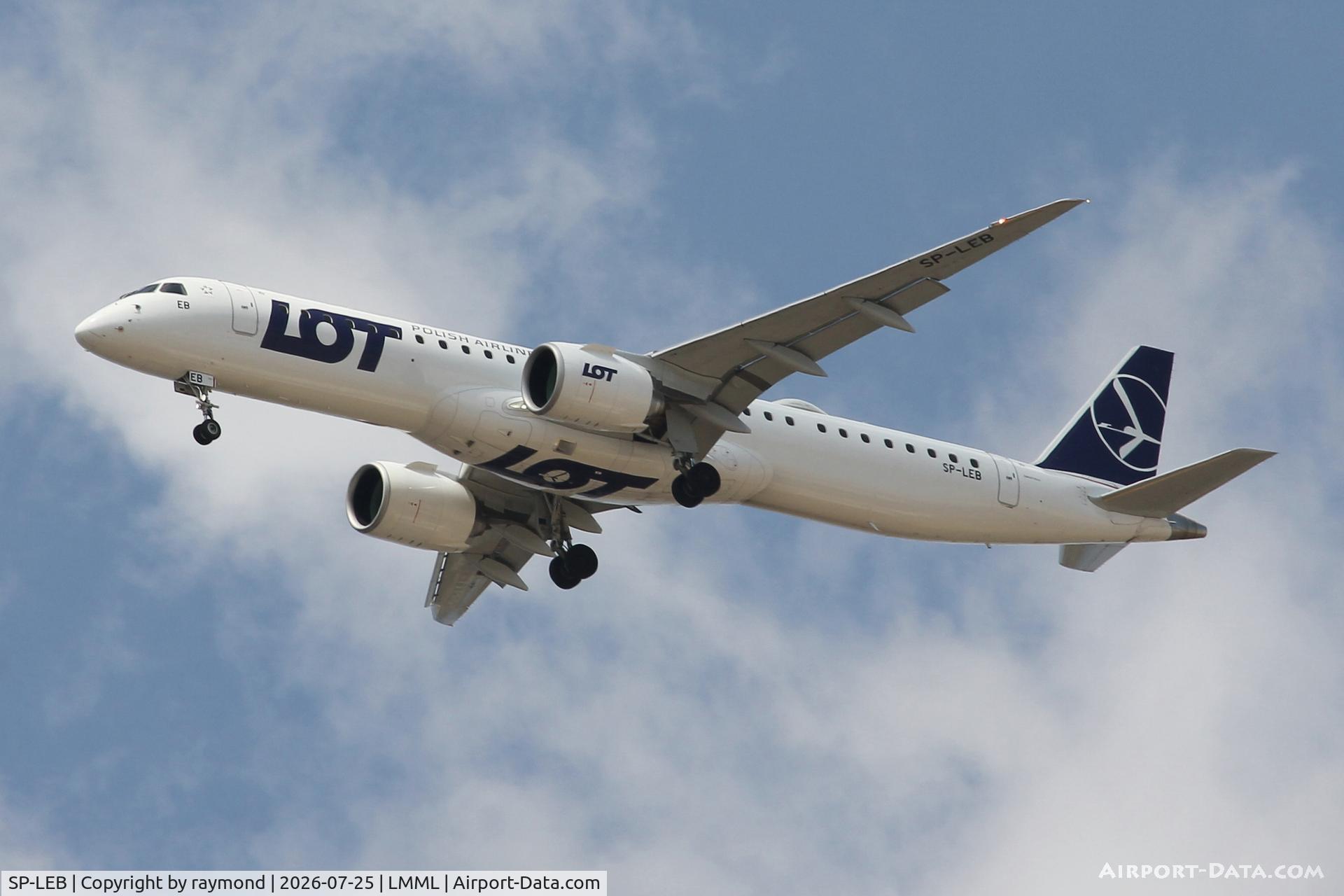SP-LEB, 2024 Embraer E195-E2, c/n 19020125, Embraer E195-E2 reg SP-LEB of LOT Polish Airlines on approach into MLA.