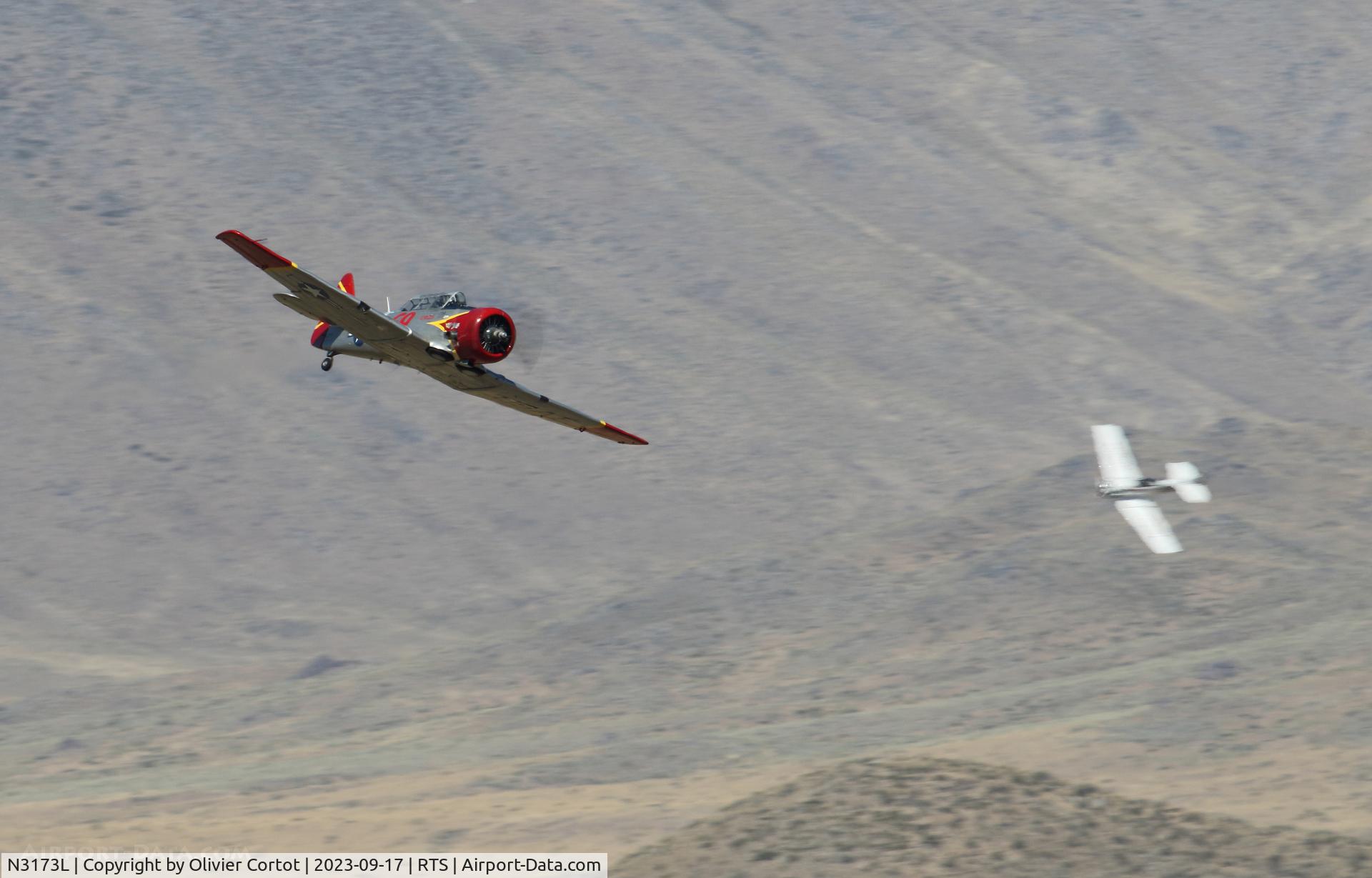 Aircraft N3173L, 1945 North American AT-6, c/n 413279, racing, at RTS, photo by Olivier Cortot