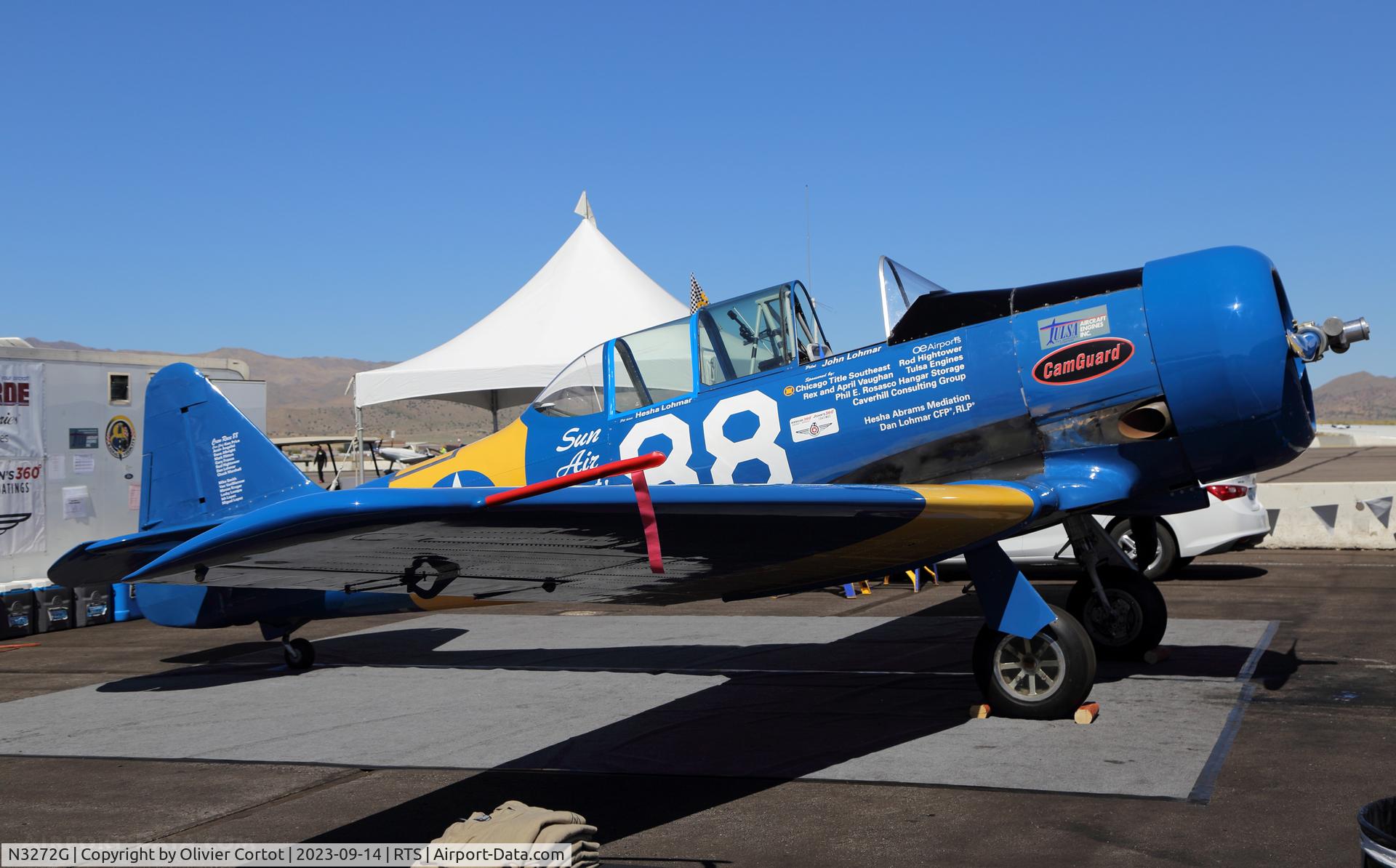 Aircraft N3272G, 1942 North American SNJ-5 Texan Texan, c/n 84826, 2023 air races, at RTS, photo by Olivier Cortot