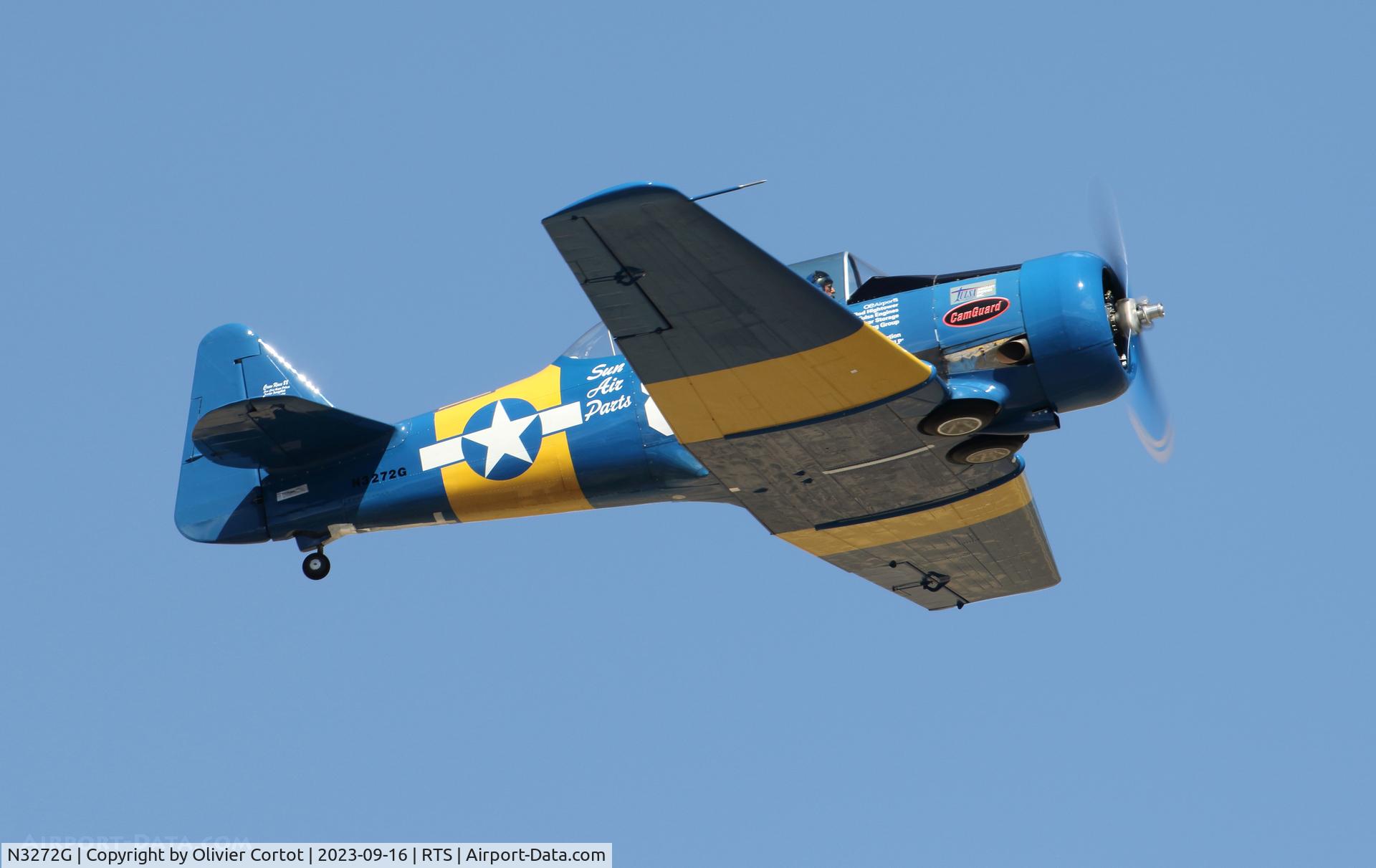 Aircraft N3272G, 1942 North American SNJ-5 Texan Texan, c/n 84826, 2023 air races, at RTS, photo by Olivier Cortot