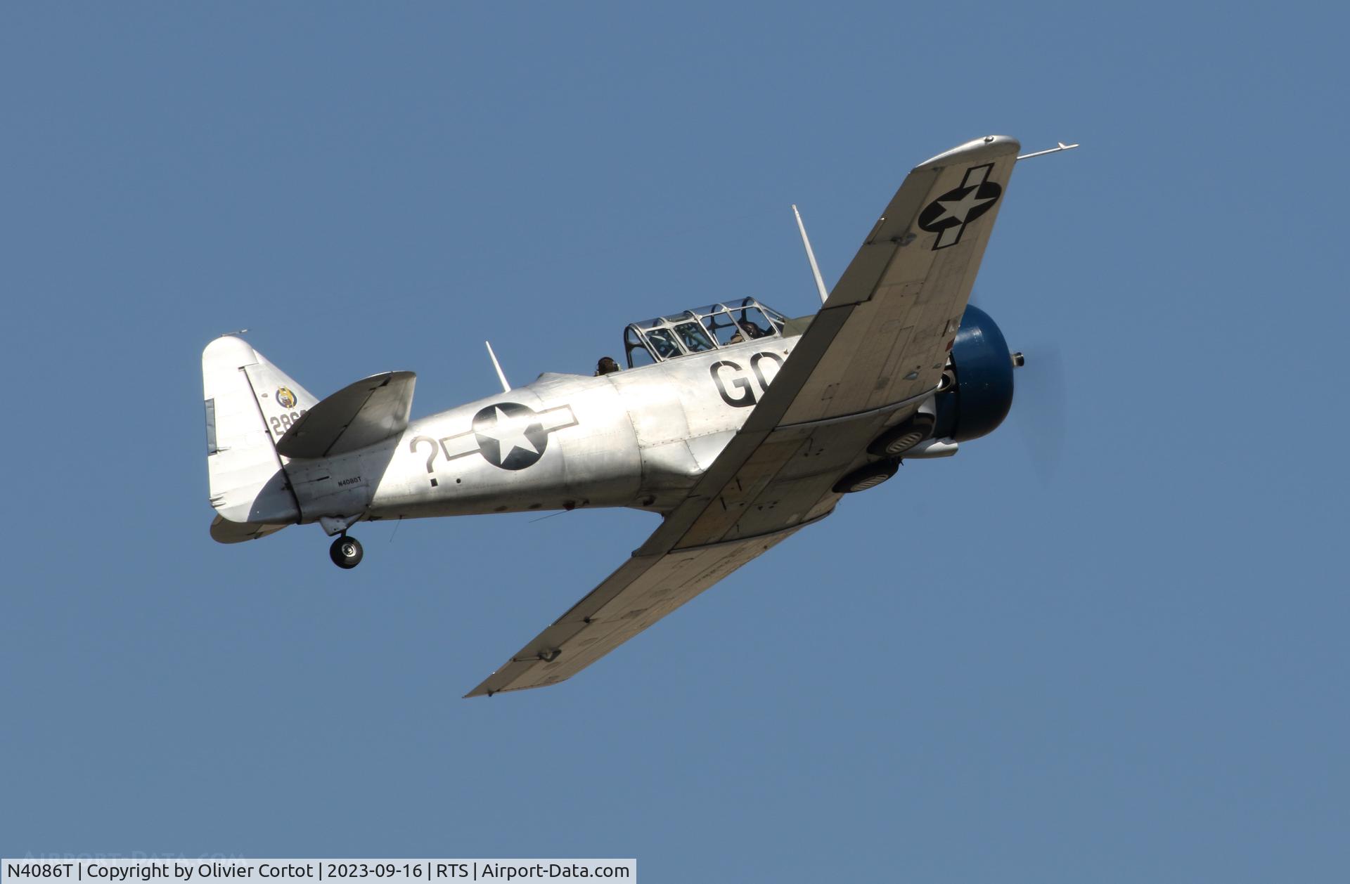 Aircraft N4086T, North American AT-6D, c/n 42-86068, 2023 air races, at RTS, photo by Olivier Cortot