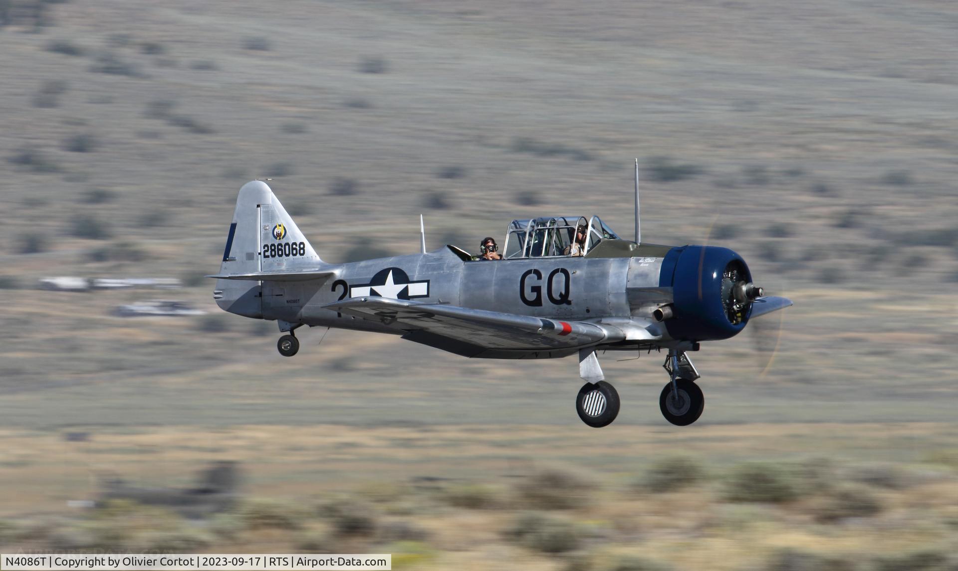 Aircraft N4086T, North American AT-6D, c/n 42-86068, landing, at RTS, photo by Olivier Cortot