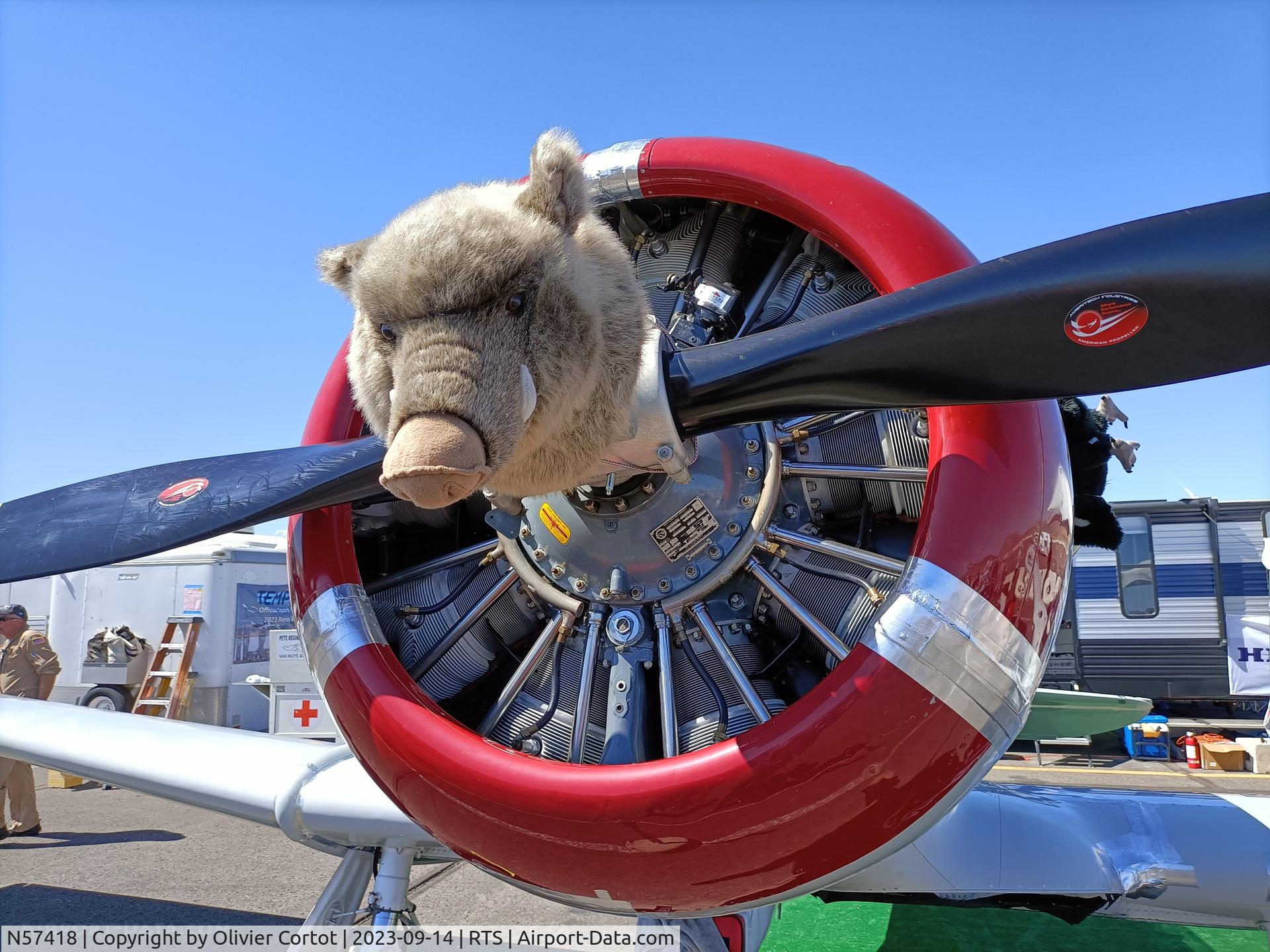 Aircraft N57418, 1942 North American AT-6B Texan, c/n 84-7748, 2023 air races, at RTS, photo by Olivier Cortot