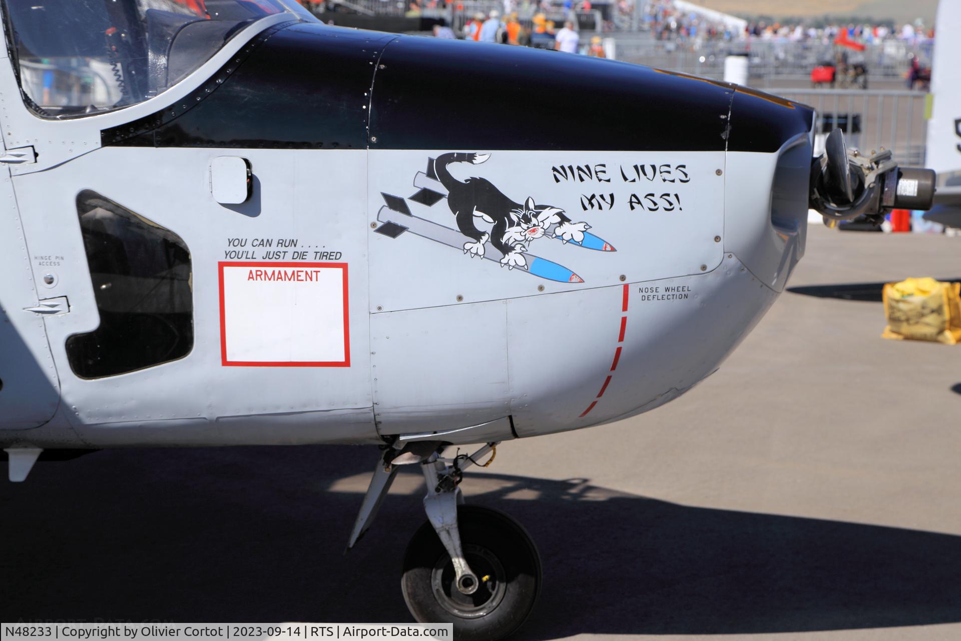 N48233, 1968 Cessna M337B (O-2A) Super Skymaster, c/n 337M-0294, nose art