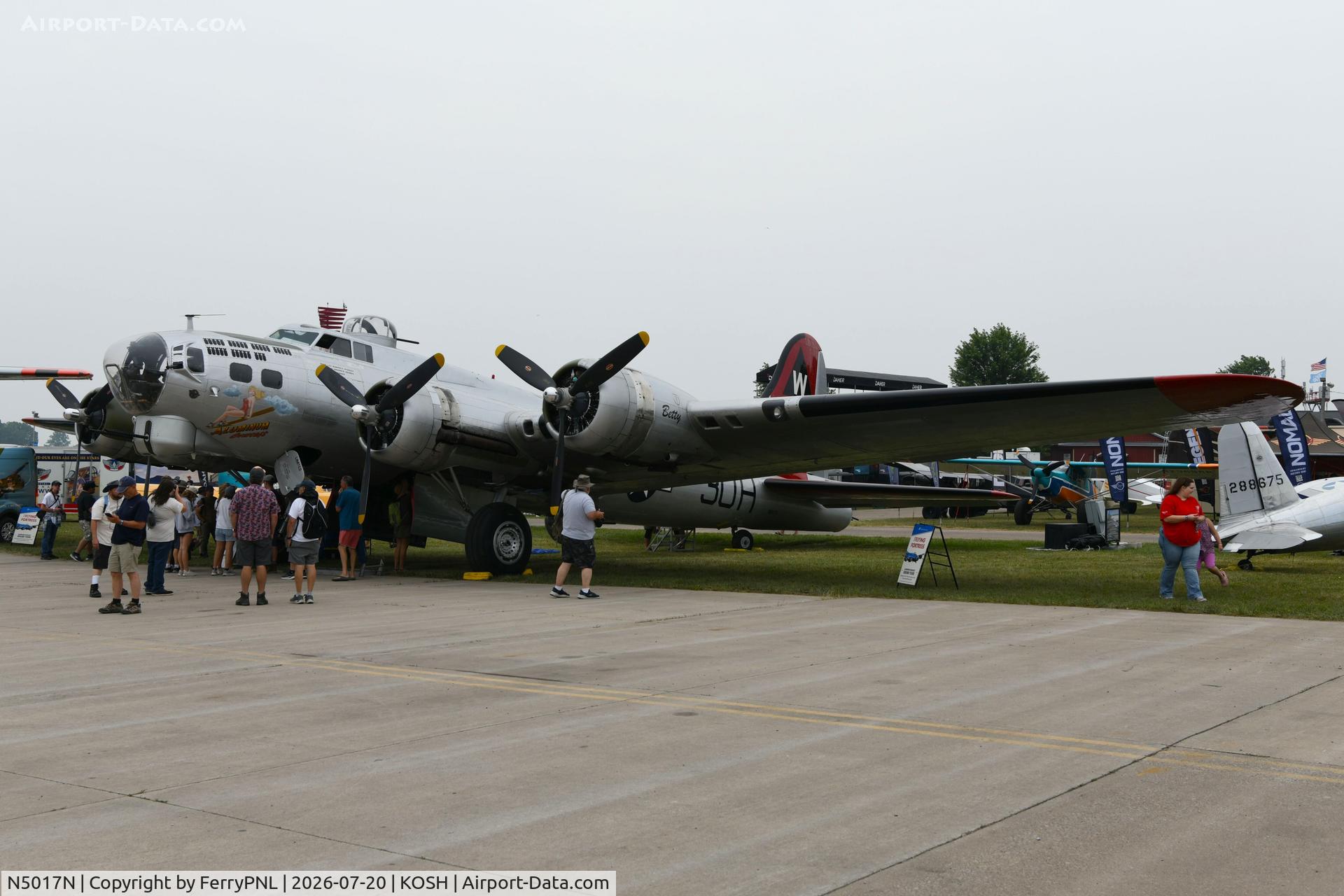 N5017N, 1945 Lockheed/Vega (Boeing) B-17G-105-VE Flying Fortress, c/n 8649, Betty at 2026 Air Venture