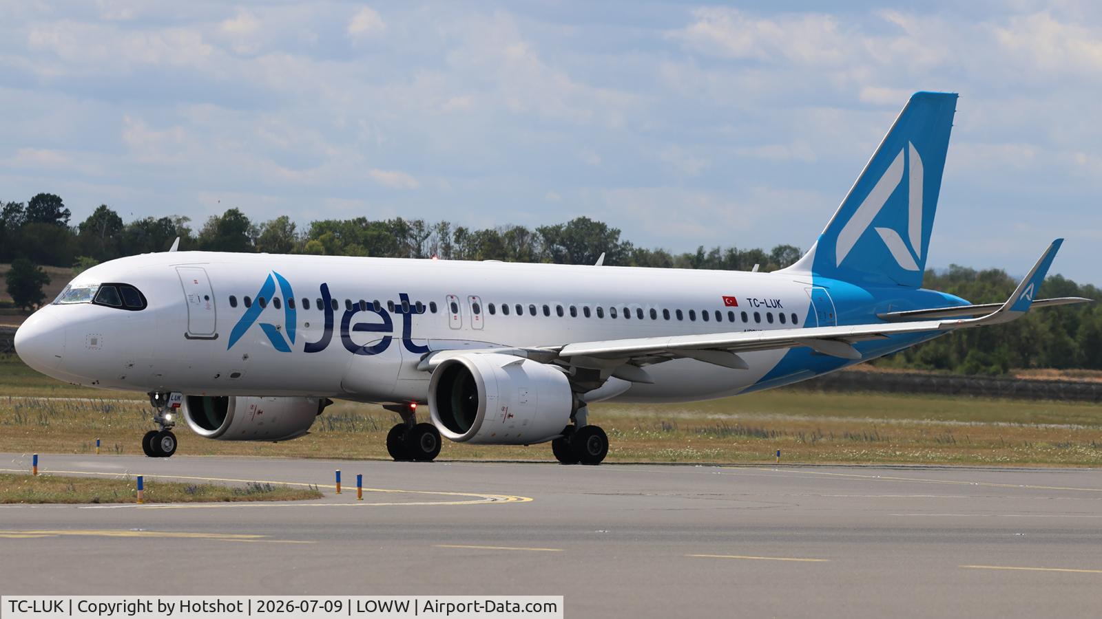 Aircraft TC-LUK, 2022 Airbus A320-271N, c/n 11103, Taxiing for departure from runway 34, at LOWW, photo by Hotshot