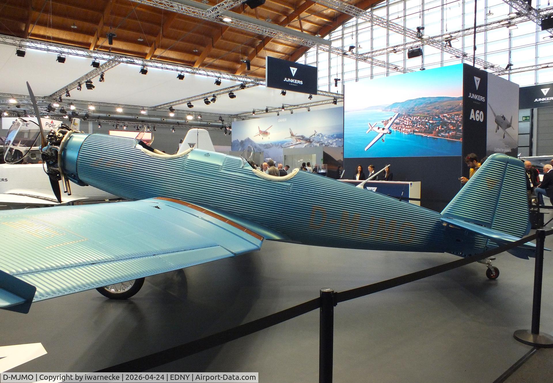 Aircraft D-MJMO, 2025 Junkers A50 Heritage, c/n ., Junkers Flugzeugwerke A 50 ci Junior Heritage replica at the AERO 2026, Friedrichshafen, at EDNY, photo by iwarnecke