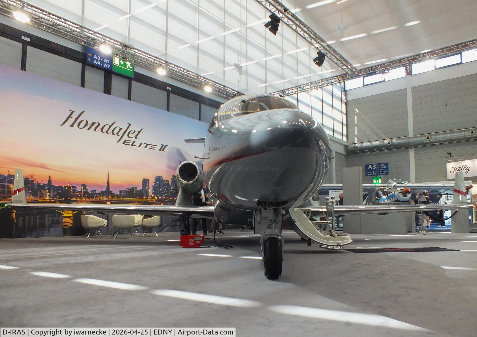 Aircraft D-IRAS, 2016 Honda HA-420 HondaJet, c/n 42000035, Honda HA-420 HondaJet at the AERO 2026, Friedrichshafen, at EDNY, photo by iwarnecke