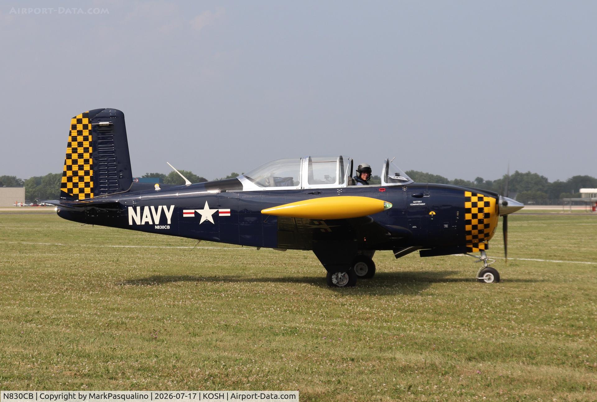 Aircraft N830CB, 1957 Beech D-45 Mentor, c/n BG-369, Beech T-34B, at KOSH, photo by MarkPasqualino