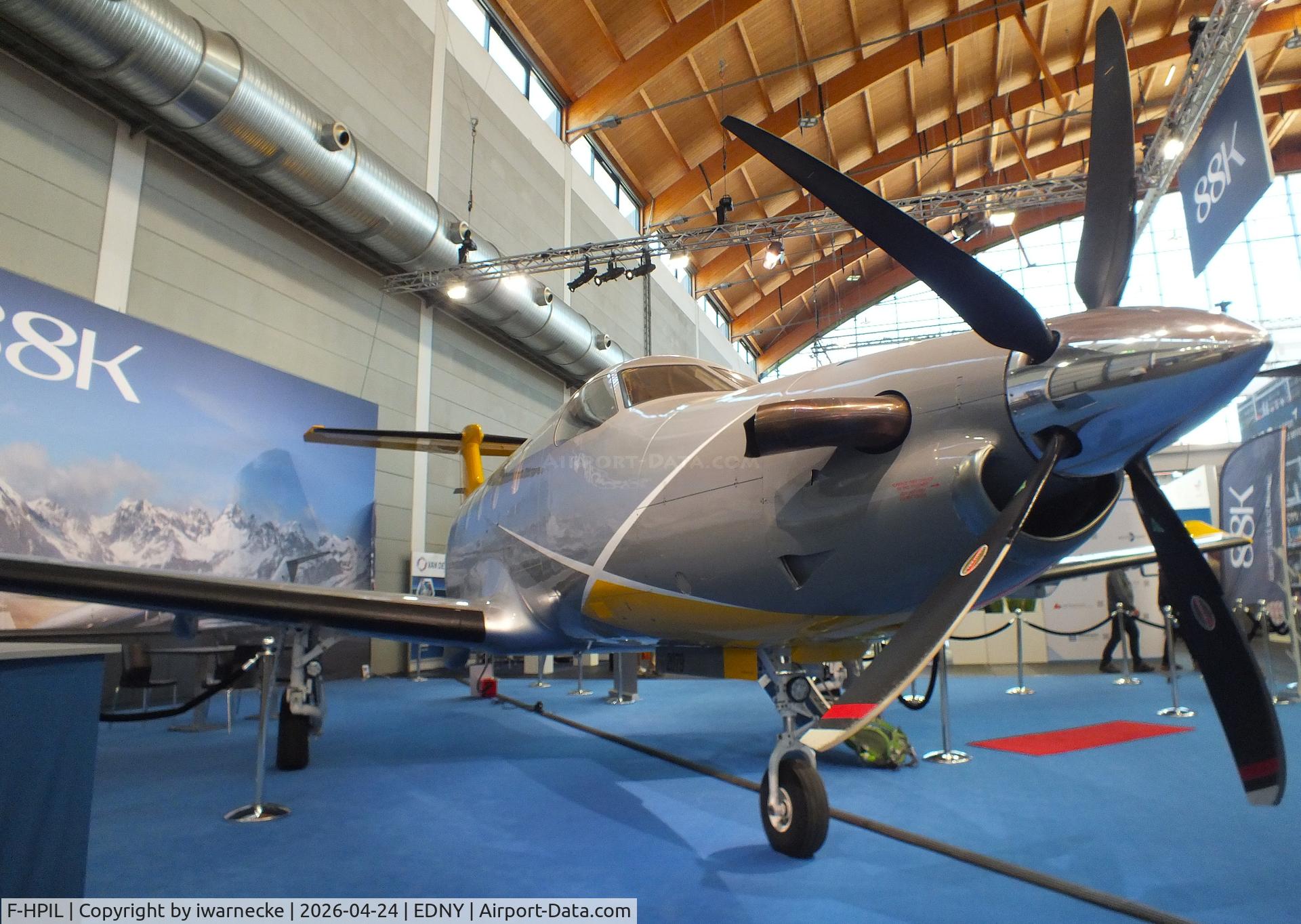 Aircraft F-HPIL, 2021 Pilatus PC-12 NGX, c/n 2079, Pilatus PC-12 NGX at the AERO 2026, Friedrichshafen, at EDNY, photo by iwarnecke