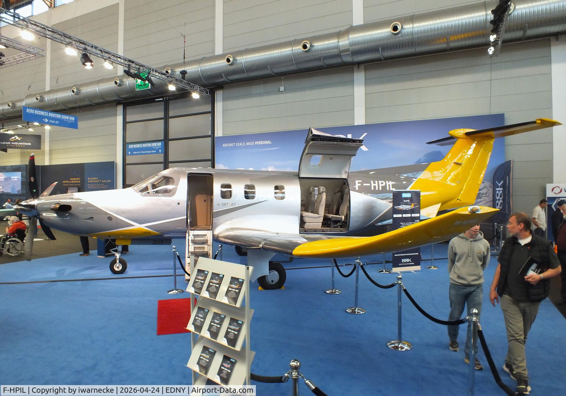 Aircraft F-HPIL, 2021 Pilatus PC-12 NGX, c/n 2079, Pilatus PC-12 NGX at the AERO 2026, Friedrichshafen, at EDNY, photo by iwarnecke