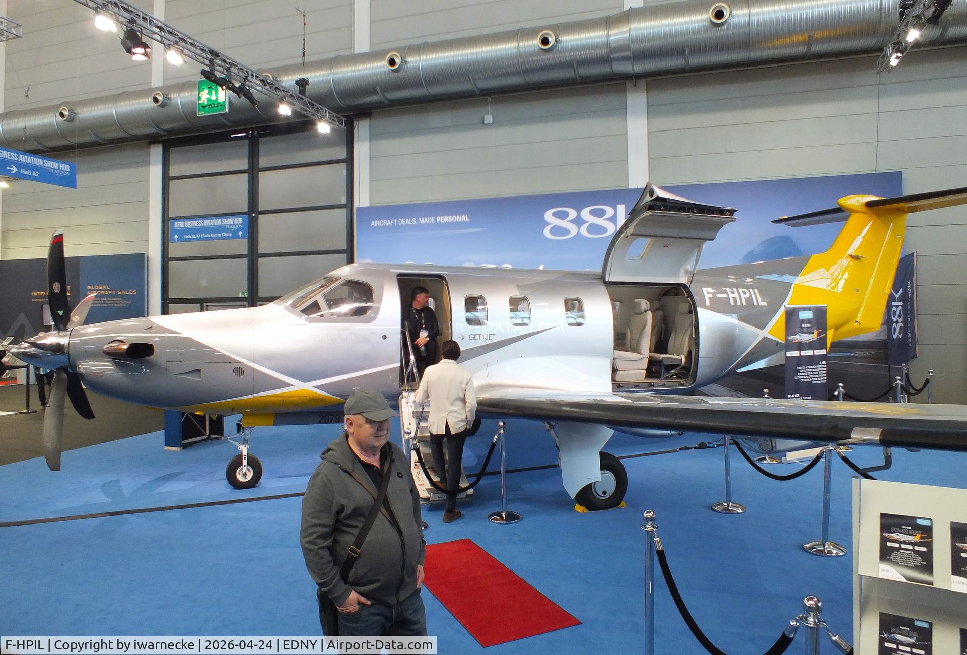 Aircraft F-HPIL, 2021 Pilatus PC-12 NGX, c/n 2079, Pilatus PC-12 NGX at the AERO 2026, Friedrichshafen, at EDNY, photo by iwarnecke