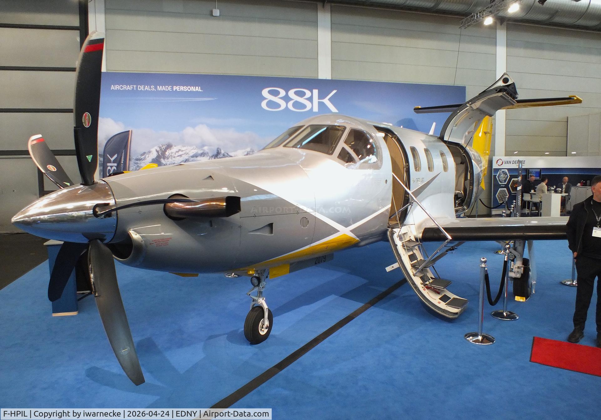 Aircraft F-HPIL, 2021 Pilatus PC-12 NGX, c/n 2079, Pilatus PC-12 NGX at the AERO 2026, Friedrichshafen, at EDNY, photo by iwarnecke