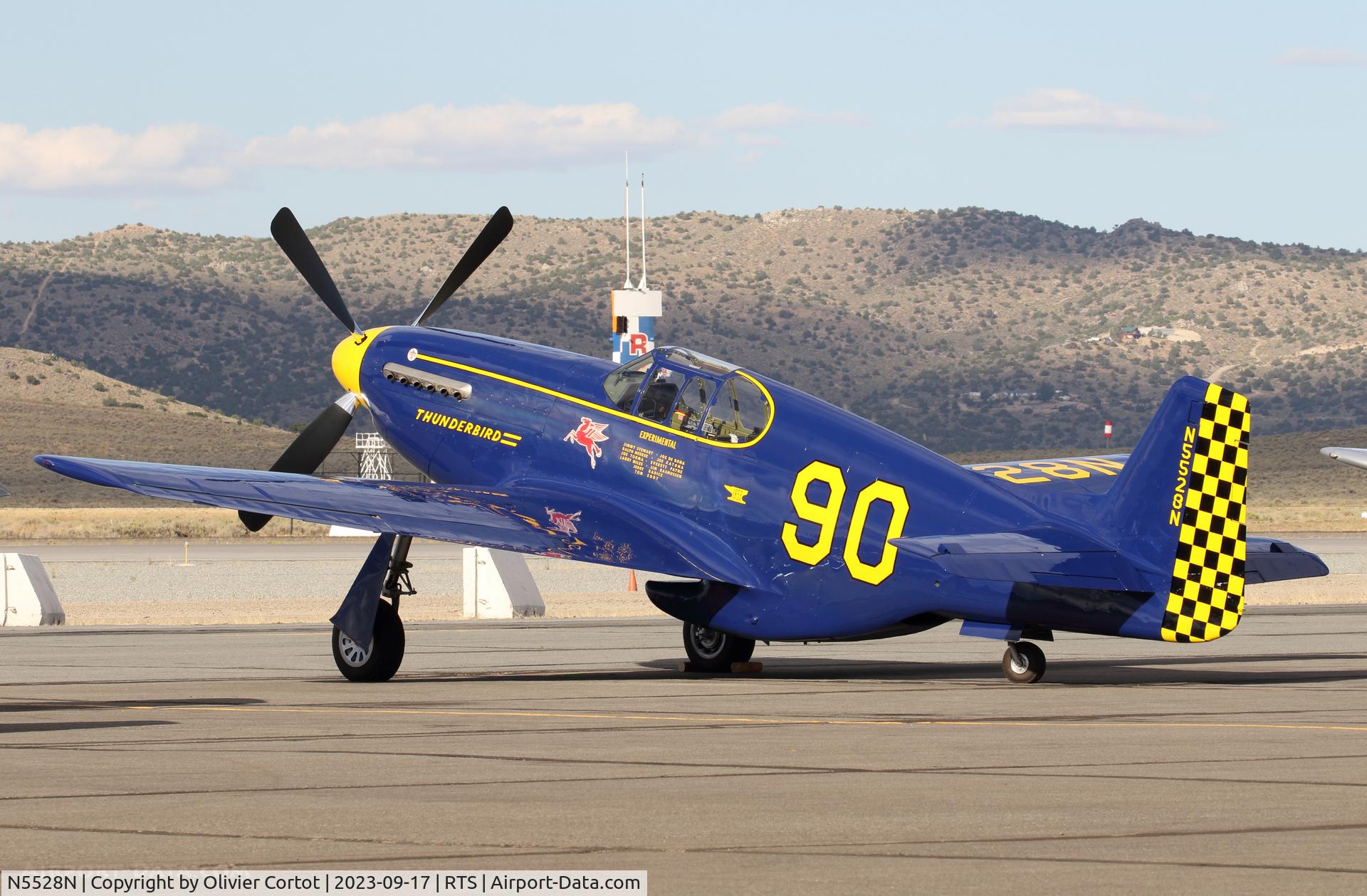 Aircraft N5528N, North American P-51C Mustang, c/n 2925, 2023 air races, at RTS, photo by Olivier Cortot