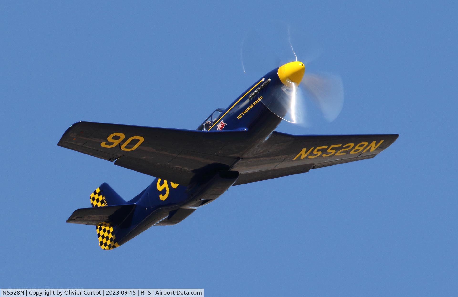 Aircraft N5528N, North American P-51C Mustang, c/n 2925, 2023 air races, at RTS, photo by Olivier Cortot