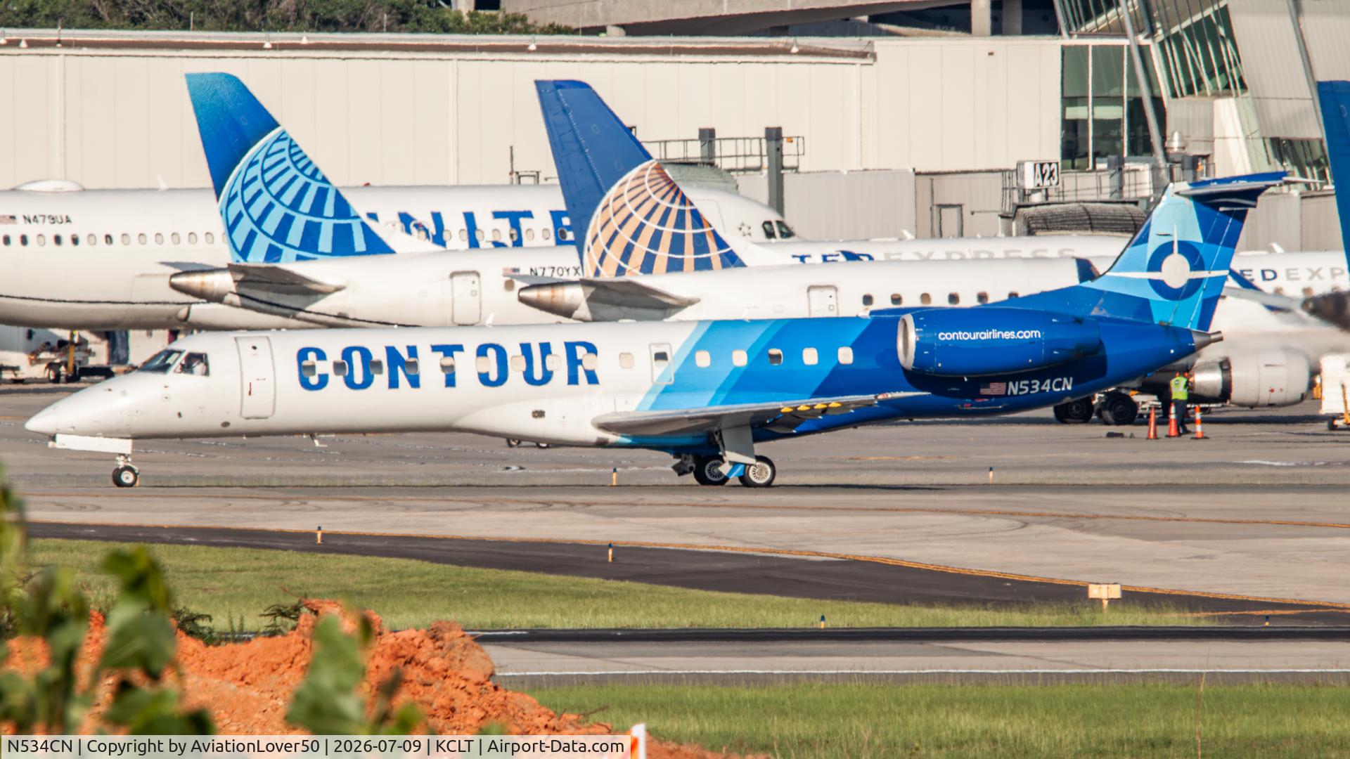 Aircraft N534CN, 2001 Embraer ERJ-140LR (EMB-135KL), c/n 145531, Contour ERJ-140, at KCLT, photo by AviationLover50