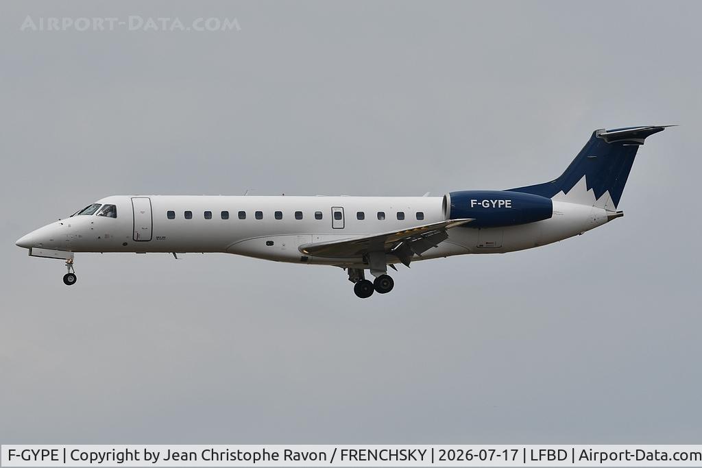 Aircraft F-GYPE, 2001 Embraer ERJ-135LR (EMB-135LR), c/n 145492, Pan Europeenne, at LFBD, photo by Jean Christophe Ravon / FRENCHSKY