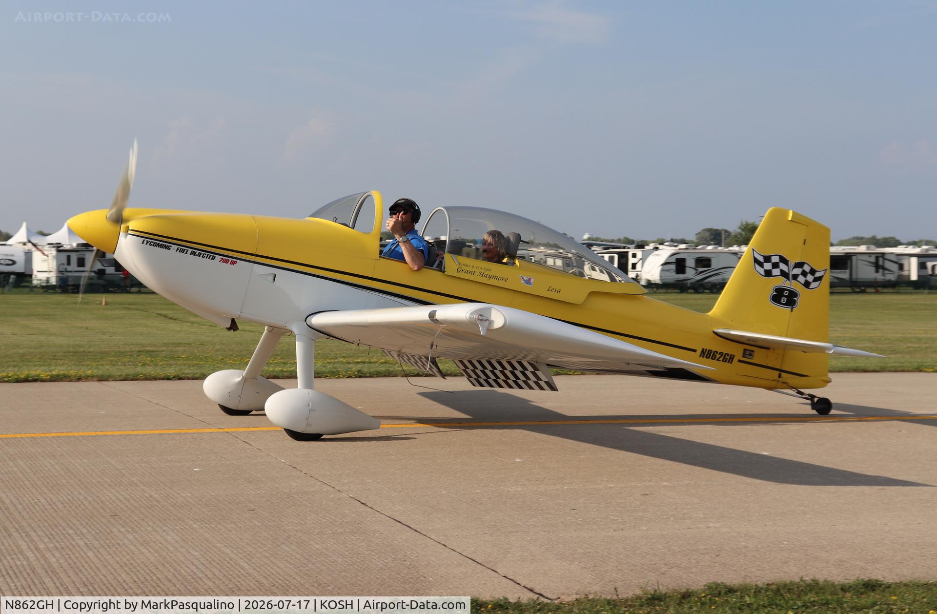 Aircraft N862GH, 2012 Vans RV-8, c/n 81776, Vans RV-8, at KOSH, photo by MarkPasqualino