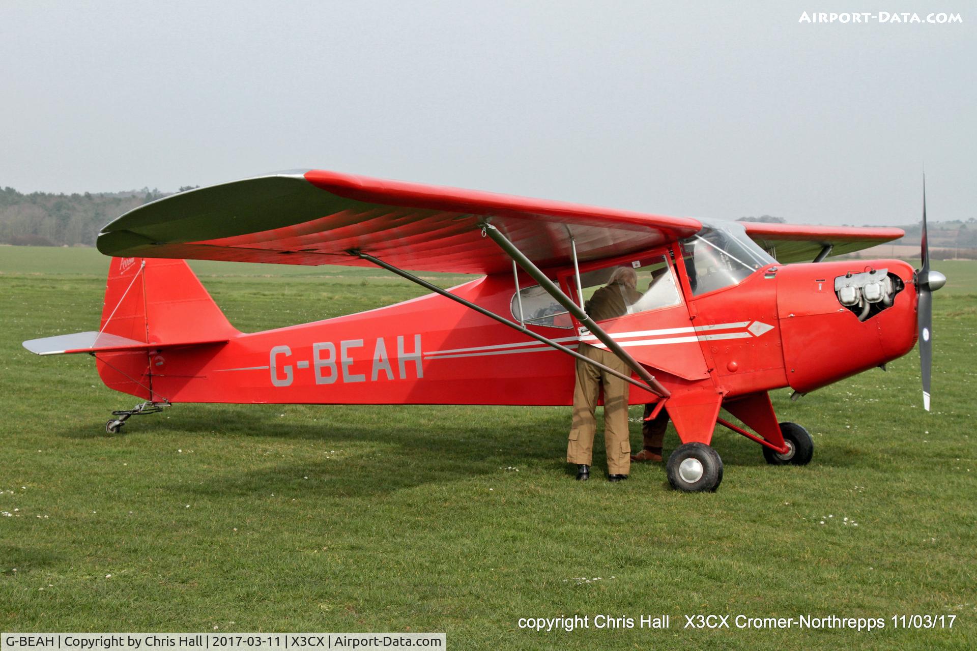 G-BEAH, 1946 Auster J-2 Arrow, c/n 2366, Northrepps, 11/03/17