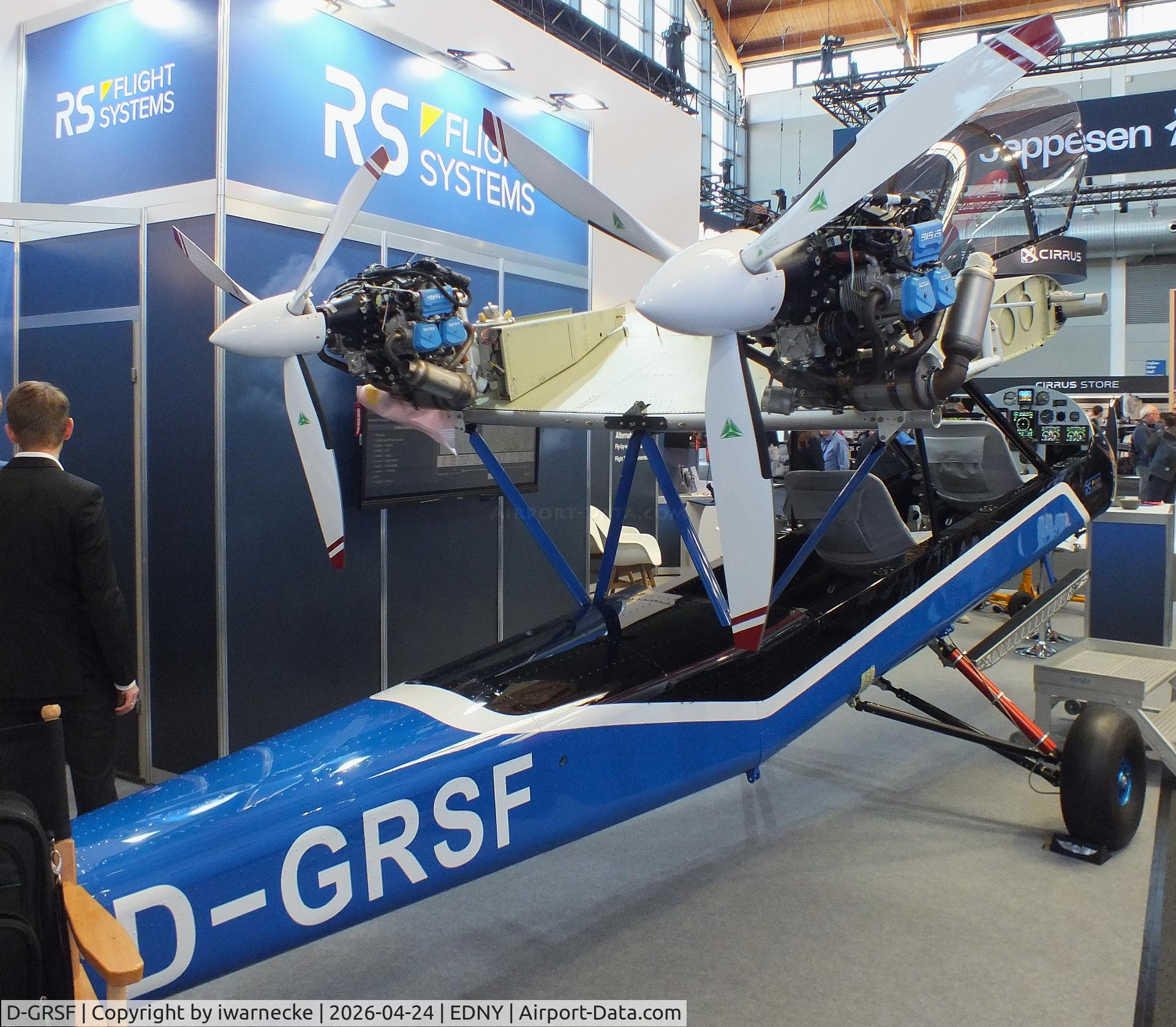 D-GRSF, Lockwood Air Cam, c/n not found_D_GRSF, Lockwood AirCam (outer wings / tailplane dismounted, central wing / engines minus outer skin/cowlings) at the AERO 2026, Friedrichshafen