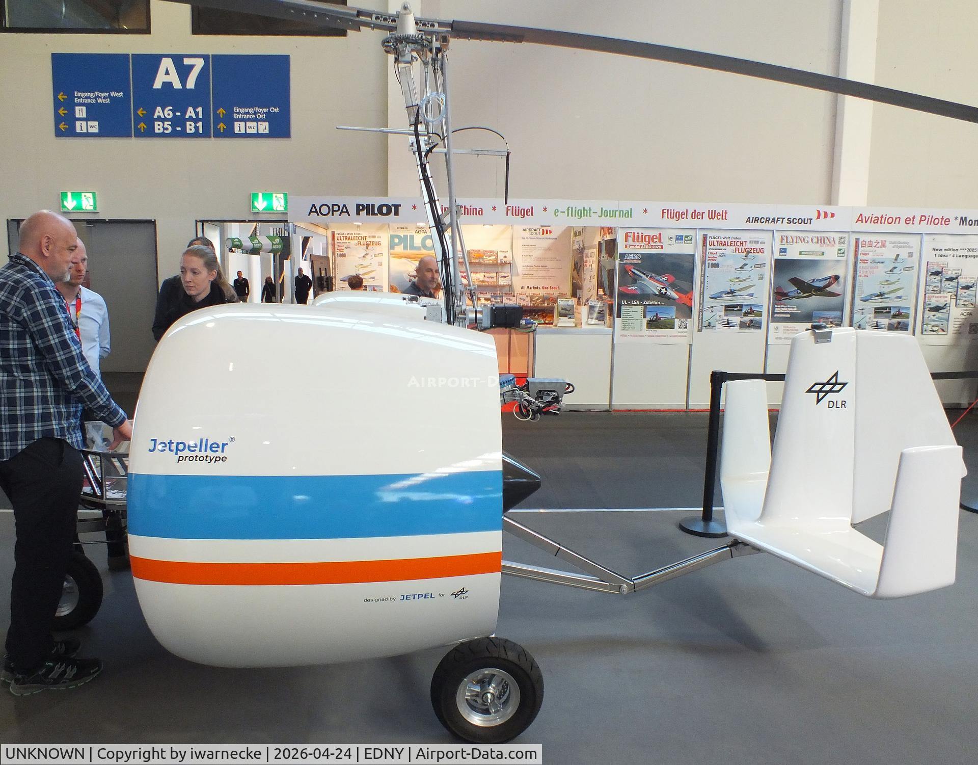 UNKNOWN, 2025 DLR/RWTH Aachen Electric Gyroplane Demonstrator#2, c/n not found_Jetpeller, DLR / RWTH Aachen S2TOL Demonstrator#2 Gyroplane with 2 Jetpeller shrouded propellers with electric motors at the AERO 2026, Friedrichshafen