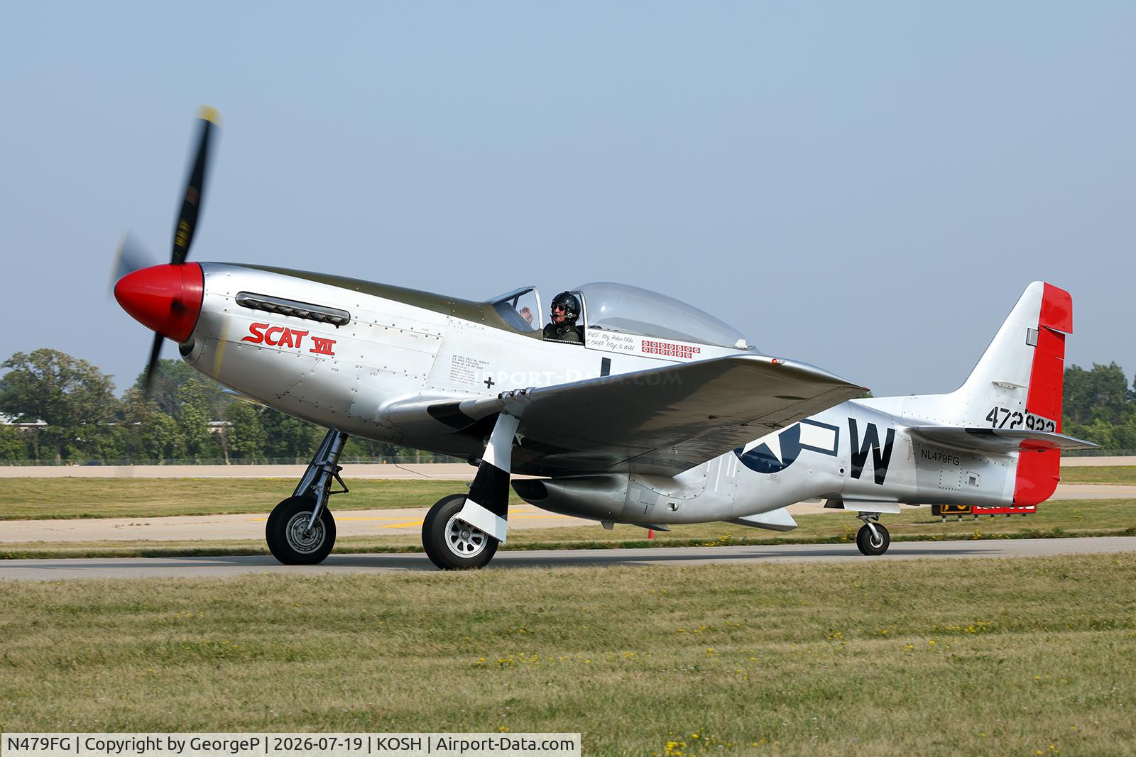 Aircraft N479FG, 1944 North American TF-51D Mustang, c/n 122-39381, Airventure 2026., at KOSH, photo by GeorgeP