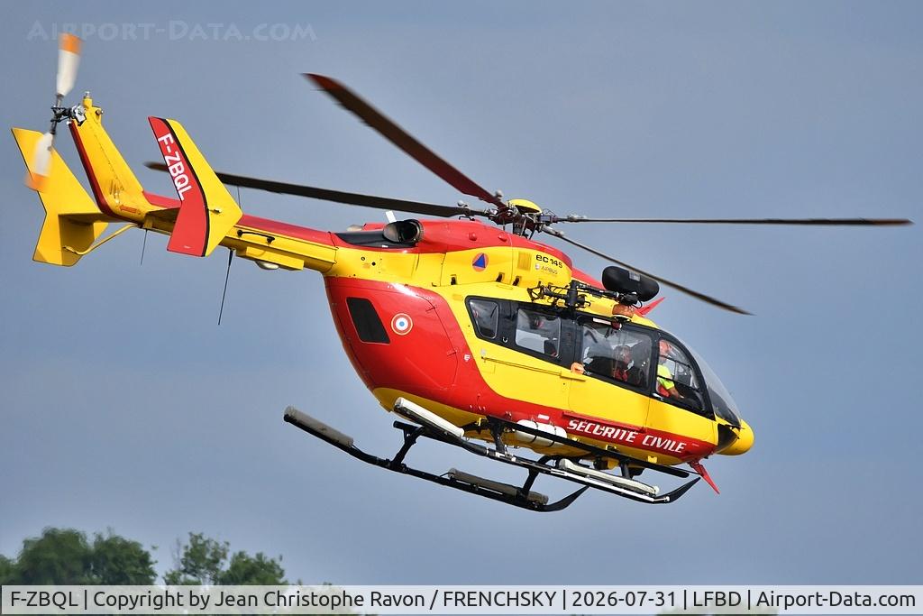 Aircraft F-ZBQL, Eurocopter-Kawasaki EC-145 (BK-117C-2), c/n 9452, DRAGON 17, at LFBD, photo by Jean Christophe Ravon / FRENCHSKY