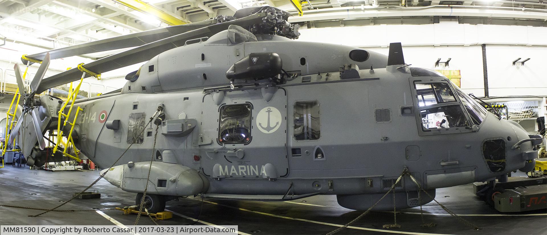 Aircraft MM81590, 2015 NHI SH-90A, c/n HITN14, Onboard ITS Garibaldi, photo by Roberto Cassar