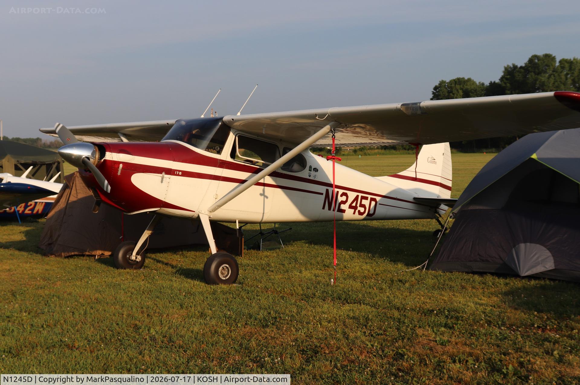 Aircraft N1245D, 1950 Cessna 170A, c/n 19799, Cessna 170A, at KOSH, photo by MarkPasqualino