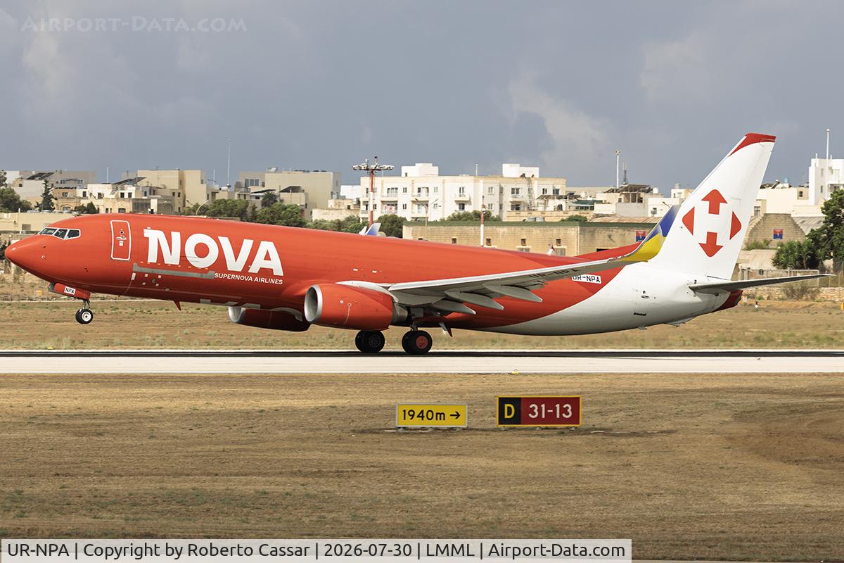 Aircraft UR-NPA, Boeing 737-808(BDSF), c/n 34970 l/n 2379, Runway 13, at LMML, photo by Roberto Cassar