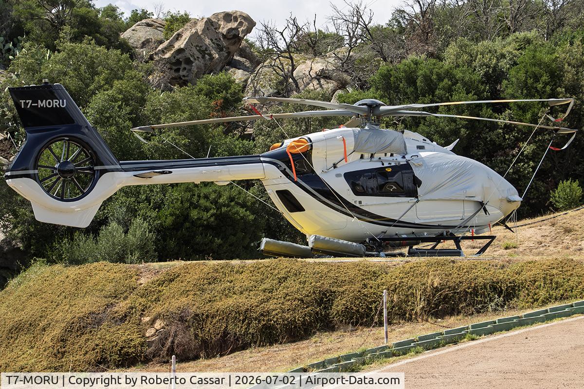 Aircraft T7-MORU, Airbus Helicopters H145, c/n 21487, Heliport Villa La Contra - Porto Cervo, photo by Roberto Cassar