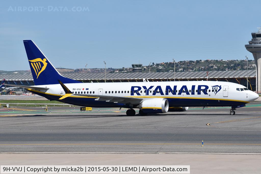 Aircraft 9H-VVJ, Boeing 737-8 MAX, c/n 62361 l/n 8703, Taxiing, at LEMD, photo by micka2b