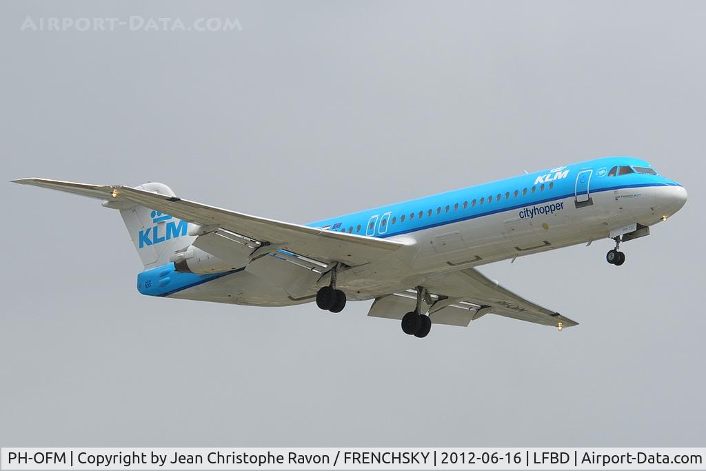 Aircraft PH-OFM, 1993 Fokker 100 (F-28-0100), c/n 11475, KLM Cityhopper, at LFBD, photo by Jean Christophe Ravon / FRENCHSKY