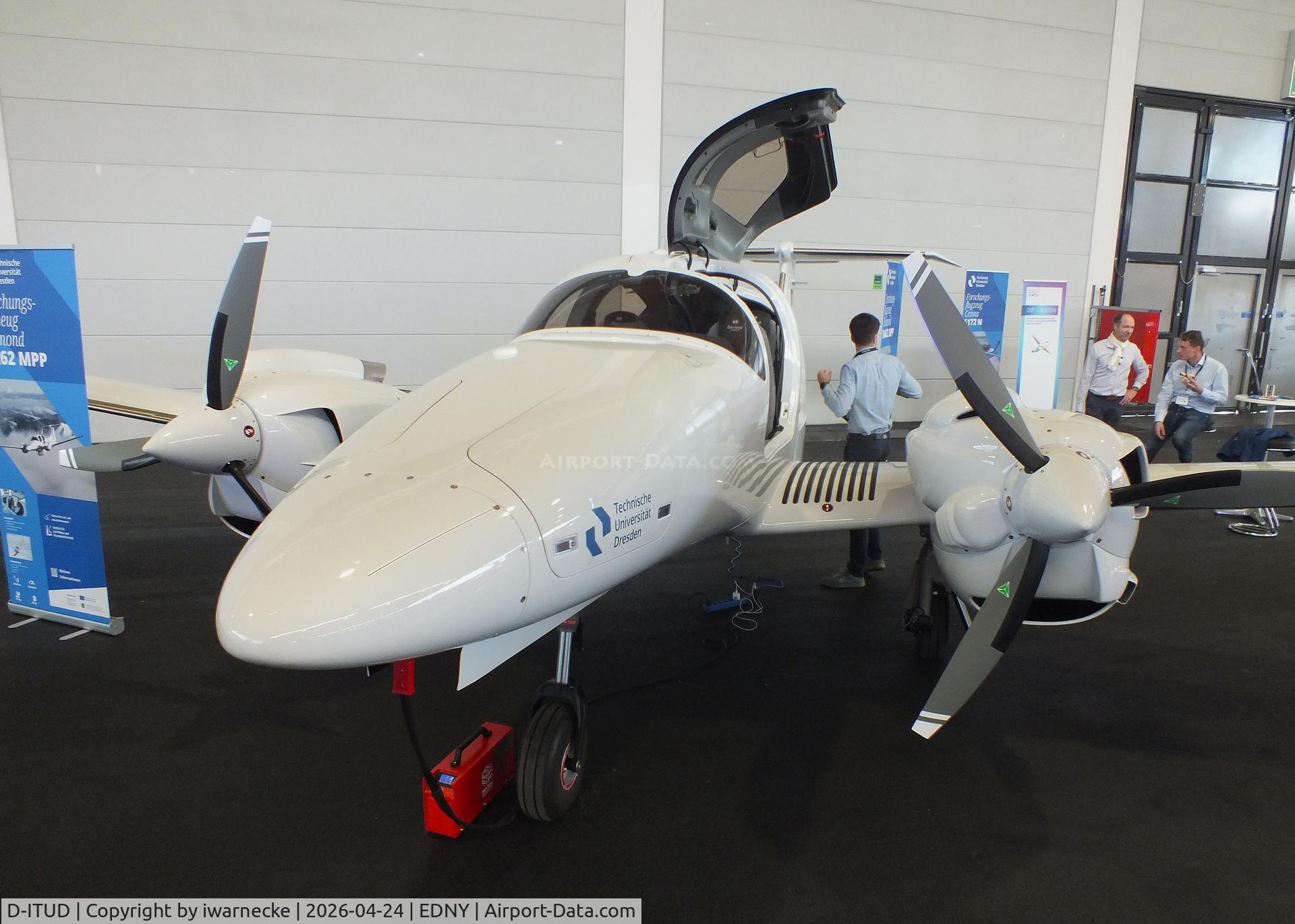 D-ITUD, Diamond DA-62MPP, c/n 62.350, Diamond DA-62 MPP research aircraft of Dresden Technical University at the AERO 2026, Friedrichshafen