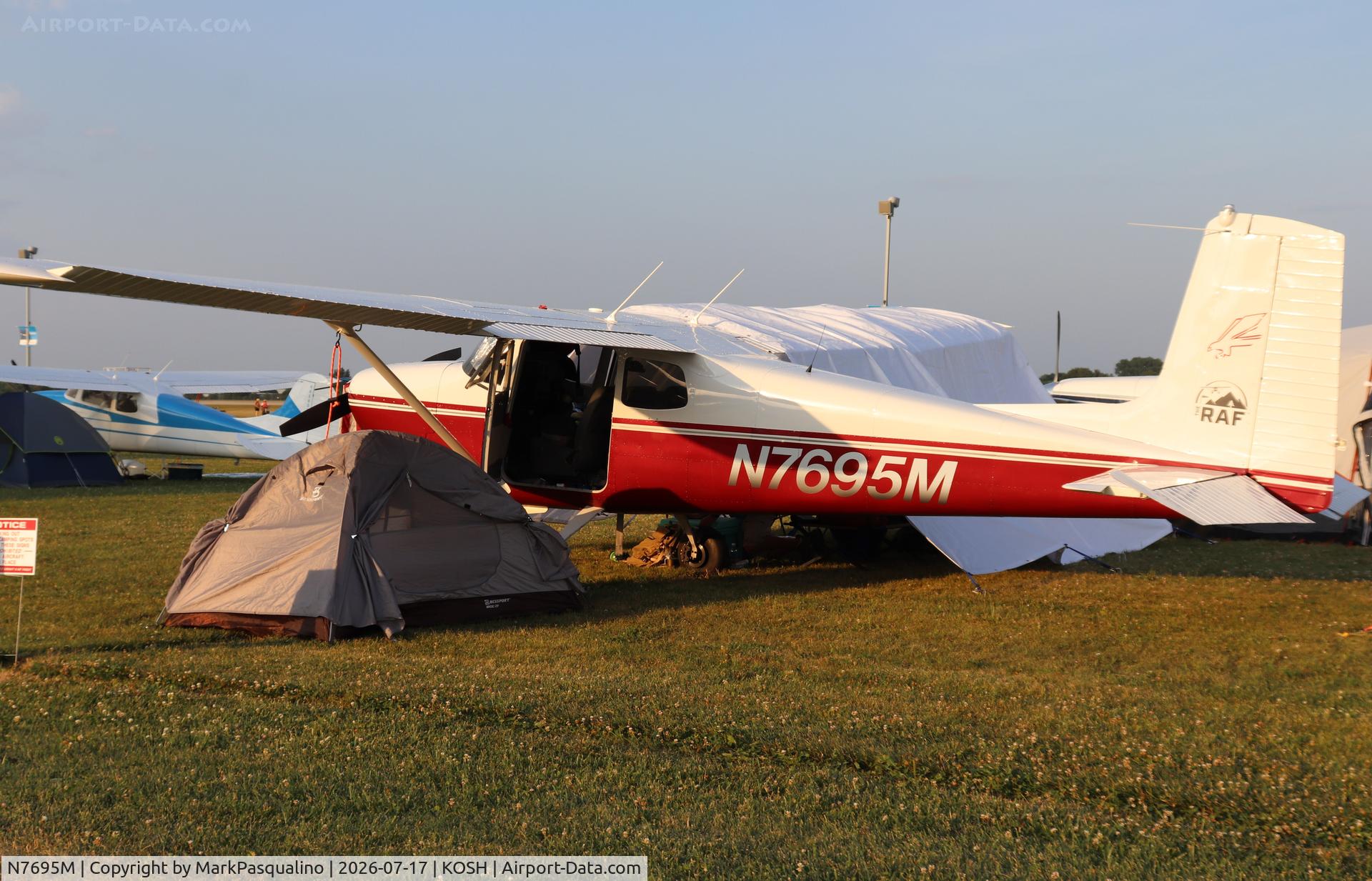 Aircraft N7695M, 1959 Cessna 175 Skylark, c/n 55995, Cessna 175, at KOSH, photo by MarkPasqualino