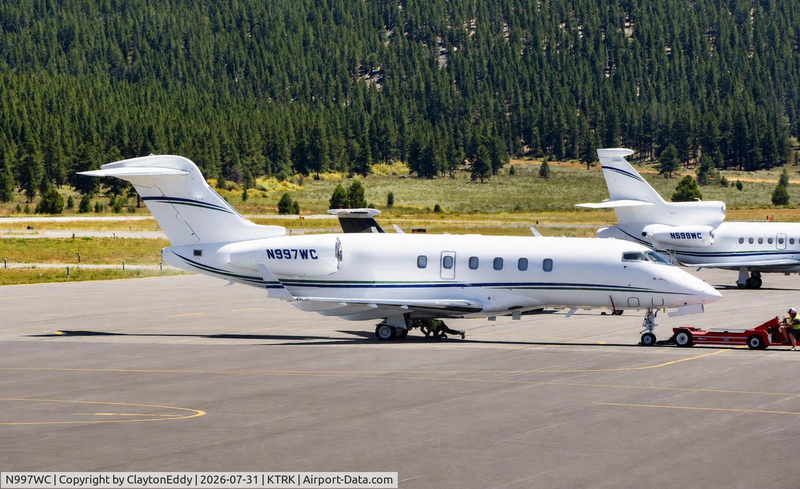 Aircraft N997WC, 2009 Bombardier Challenger 300 (BD-100-1A10), c/n 20269, Truckee Tahoe airport in California 2026, at KTRK, photo by ClaytonEddy