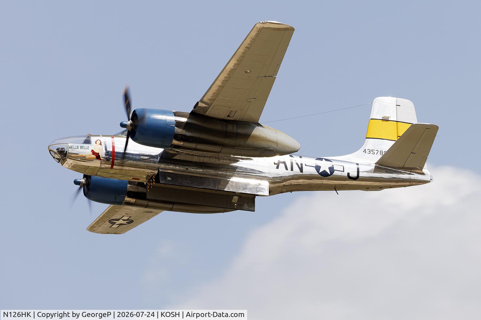 Aircraft N126HK, 1944 Douglas A-26C Invader, c/n 29067, Airventure 2026., at KOSH, photo by GeorgeP