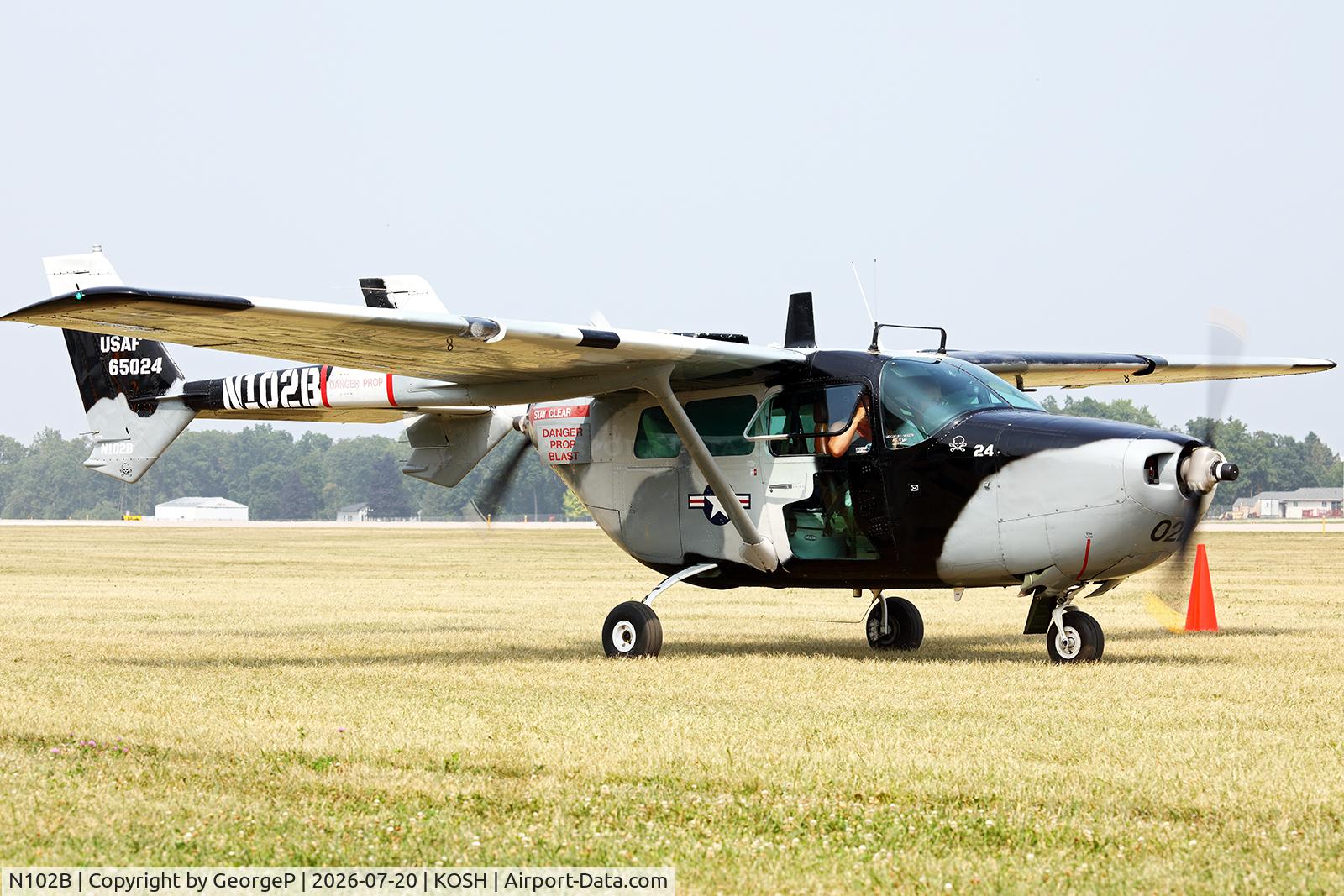 Aircraft N102B, 1965 Cessna 337 Super Skymaster, c/n 337-0024, Airventure 2026., at KOSH, photo by GeorgeP